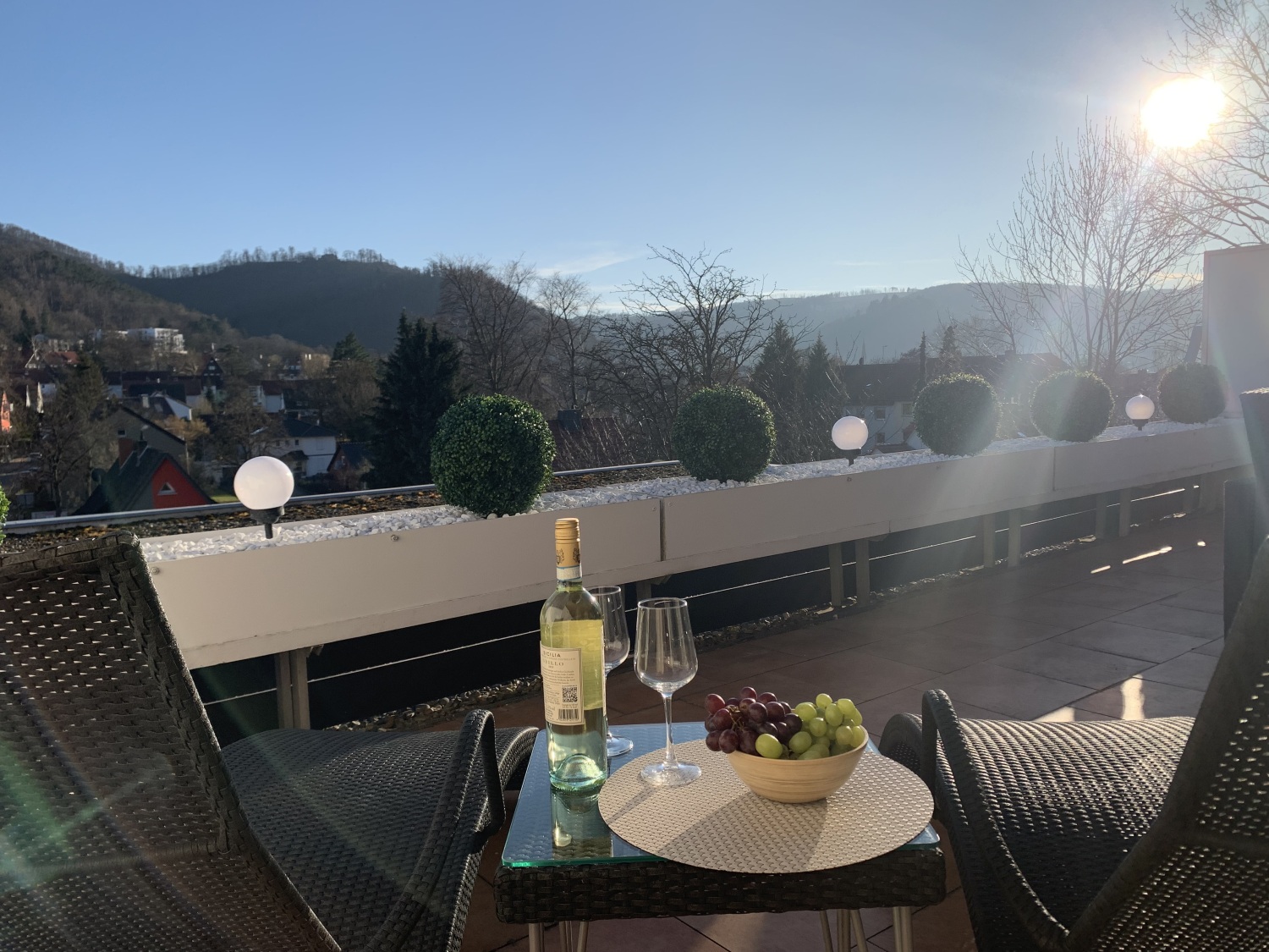 Dachterrasse Bergliebe 6 mit alltagstauglicher Möblierung in Bad Harzburg